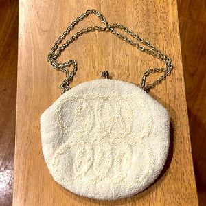 Vintage ivory beaded Fine Arts Bag